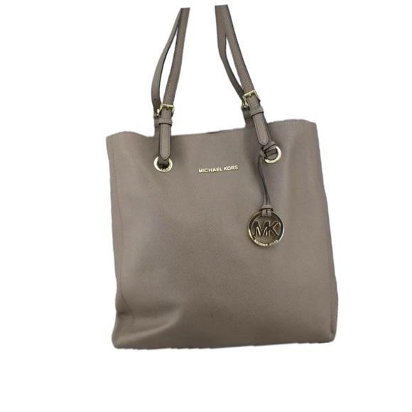 Michael Kors Handbags - Michael Kors North south Saffiano leather tote bag beige color *see desc…